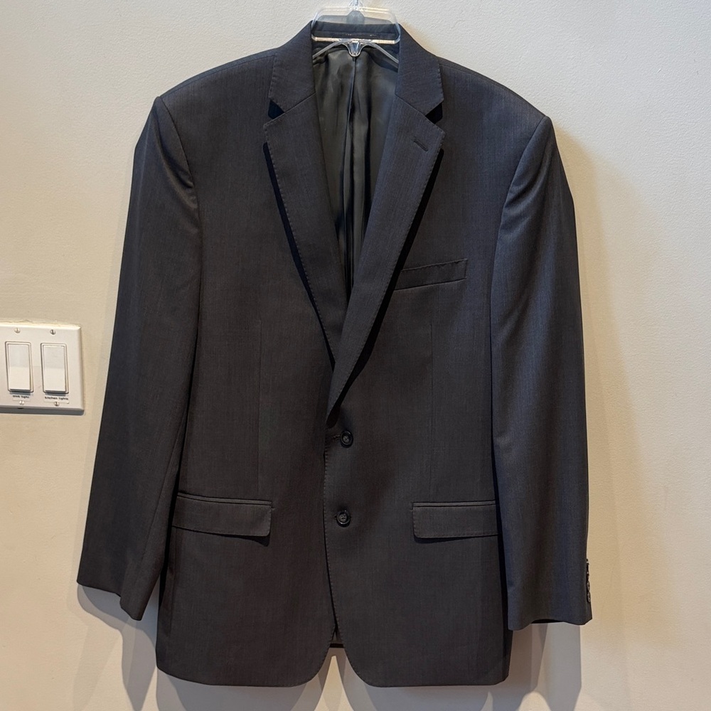 Calvin Klein Men's Classic Gray Wool Blazer Size 42 L